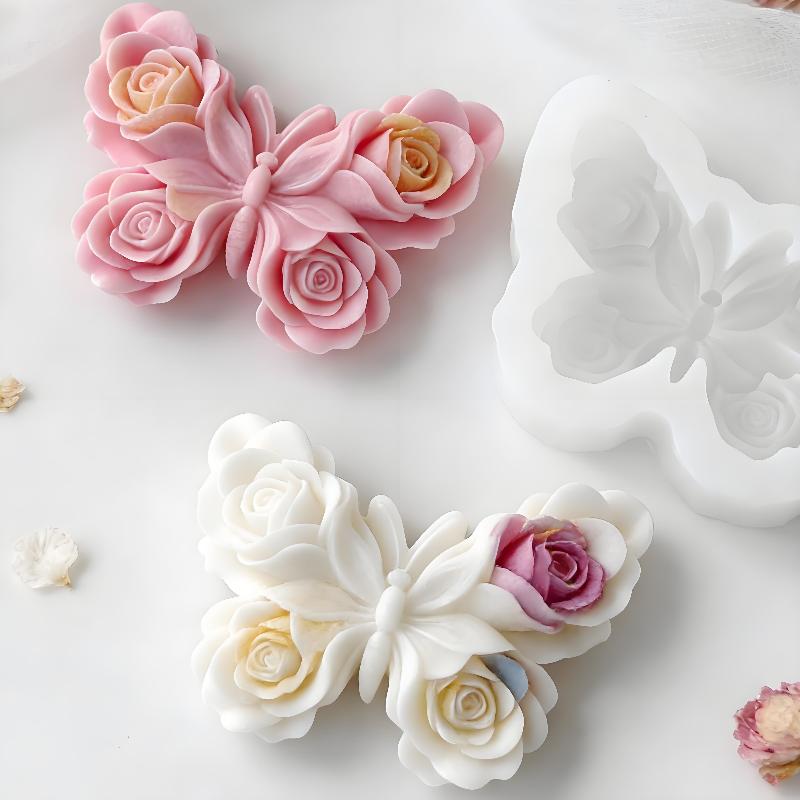 Soap Making Supplies Australia - DIY Rose Butterfly Form Silicone Mold