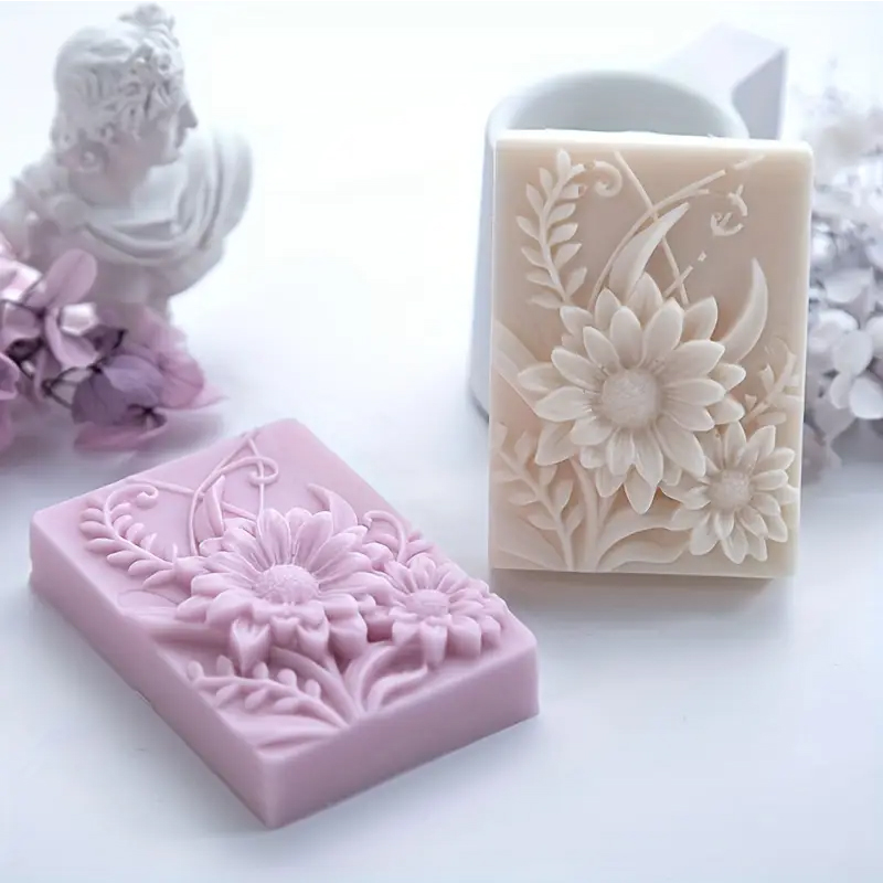 3D Flower Square Soap Silicone - Soap Making Chemical recension och pris