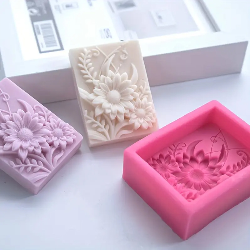 3D Flower Square Soap Silicone - Soap Making Chemical recension och pris