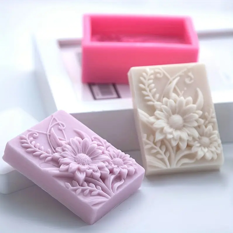 3D Flower Square Soap Silicone - Soap Making Chemical recension och pris