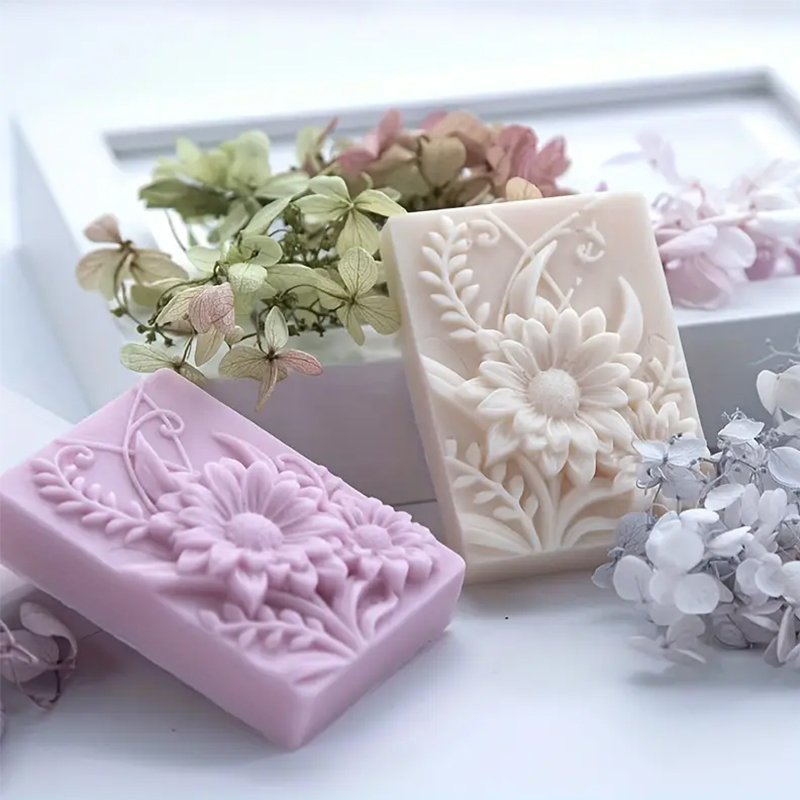 3D Flower Square Soap Silicone - Soap Making Chemical recension och pris