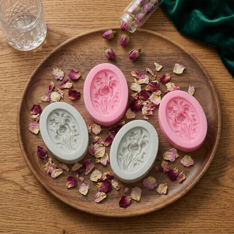 4 Silicone mold with flower sh - Soap Making Gel recension och pris