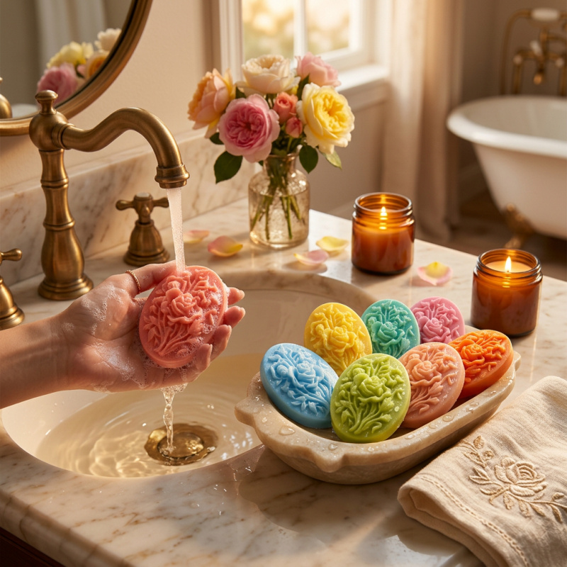 4 Silicone mold with flower sh - Soap Making Gel recension och pris